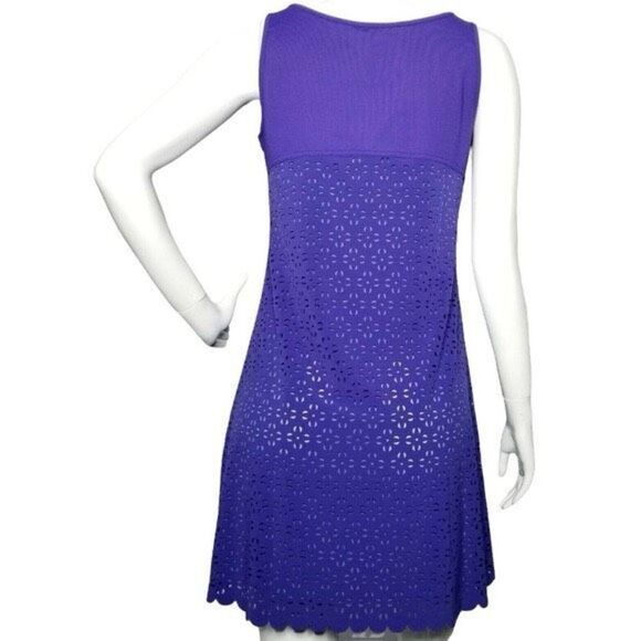 ✨Title Nine Nimblene Illusion Eyelet Purple Blue Tank Sz Medium Dress✨ - Picture 7 of 11